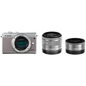 Canon ミラーレス一眼カメラ EOS M100 ダブルレンズキット (グレー) EOSM100GY-WLK(ミラーレス一眼)