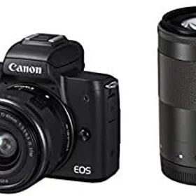 【中古】 Canon キャノン ミラーレス一眼カメラ EOS Kiss M ダブルズームキット ブラック EOSKISSMBK-WZK