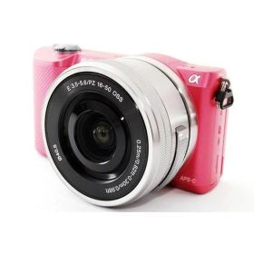 【中古】 ソニー SONY ミラーレス一眼カメラ α5000 レンズキット ピンク 美品 自撮り&Wi-Fiで 当店保証30日間 人気 ミラーレス一眼 ミラーレス デジタルカメラ 中古