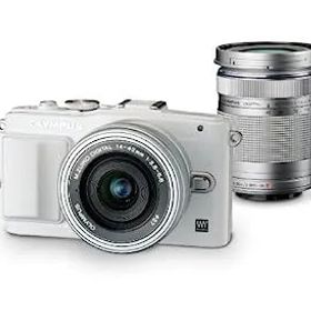 【中古】OLYMPUS ミラーレス一眼 PEN Lite E-PL6 EZダブルズームキット ホワイト E-PL6 EZ DZKIT WHT