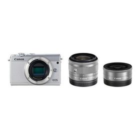 中古 １年保証 美品 Canon EOS M100 ダブルレンズキット 15-45mm IS STM + 22mm F2 STM ホワイト