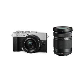 「訳あり品-外装箱傷あり」新品 デジタル一眼カメラ OLYMPUS PEN E-P7 EZダブルズームキット [シルバー]