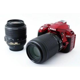 【中古】 ニコン Nikon デジタル一眼レフカメラ D5300 ダブルズームセット レッド 美品 ストラップ付き 当店保証30日間 人気 一眼レフ デジタル一眼 中古 カメラ