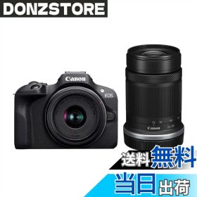 【送料無料】Canon ミラーレス一眼カメラ EOS R100 ダブルズームキット(RF-S18-45+RF-S55-210) ブラック/APS-C/約356g EOSR100-WZK