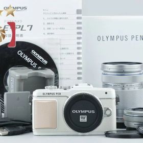 【中古】OLYMPUS オリンパス PEN Lite E-PL7 EZ ダブルズームキット ホワイト 元箱付き