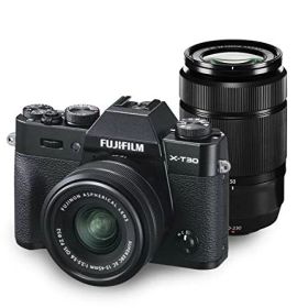 【中古】「非常に良い」富士フイルム(FUJIFILM) ミラーレス一眼カメラ X-T30ダブルズームレンズキット ブラック X-T30WZLK-B