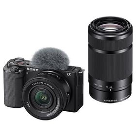中古 1年保証 美品 SONY VLOGCAM ZV-E10 ダブルズームレンズキット (PZ 16-50mm II + E 55-210mm) ブラック [ZV-E10X B]