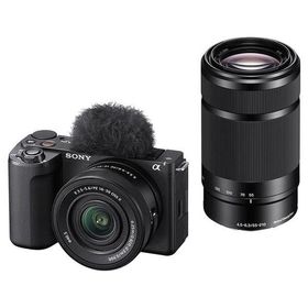 中古 1年保証 美品 SONY VLOGCAM ZV-E10 II ダブルズームレンズキット (PZ 16-50mm II + E 55-210mm) ブラック [ZV-E10M2X B]