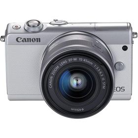 キヤノン Canon EOS M100 EF-M 15-45mm IS STM レンズキット ホワイト ミラーレス一眼 カメラ 中古
