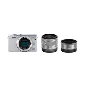 Canon ミラーレス一眼カメラ EOS M100 ダブルレンズキット ホワイト EOSM10(中古品)