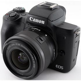 キヤノン ミラーレス CANON EOS Kiss M レンズキット ブラック Wi-Fi ＆ Bluetooth搭載 新品SDカード付き スマホに送れる 動画撮影 長期保証