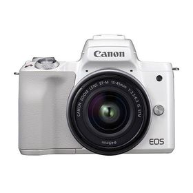 中古 1年保証 美品 Canon EOS Kiss M レンズキット 15-45mm IS STM ホワイト