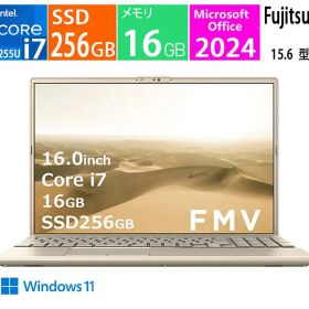 FMV LIFEBOOK AH50/J3 FMVA50J3G [ベージュゴールド], 第12世代 Intel Core i7-1255U, メモリ：16GB, SSD：256GB, Microsoft Office 2024, Windows 11