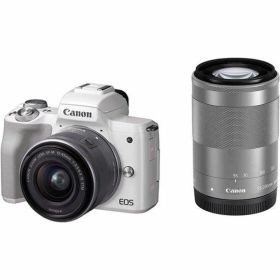 【中古】 キヤノン Canon ミラーレス一眼カメラ EOS Kiss M ホワイト ダブルズームキット 当店保証30日間 人気 ミラーレス一眼 ミラーレス デジタルカメラ 中古