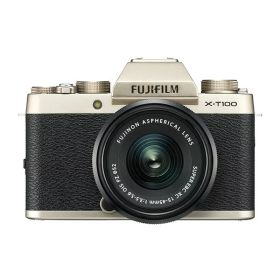 【中古】【1年保証】【美品】FUJIFILM X-T100 レンズキット XC 15-45mm OIS PZ シャンパンゴールド