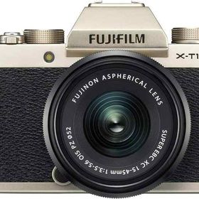 【中古】富士フイルム(FUJIFILM) ミラーレス一眼 X-T100レンズキット シャンパンゴールド X-T100LK-G