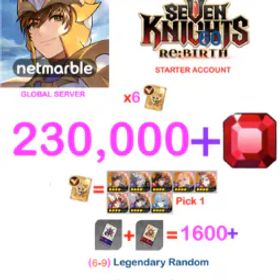 Seven Knights Re:BIRTH [GLOBAL SERVER] 230.000 + Gems Seven Knights Re:BIRTH Starter Semi - Account
