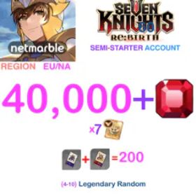 Seven Knights Re:BIRTH [GLOBAL SERVER / NA- EU REGION] 40,000 + Gems Seven Knights Re:BIRTH Starter Semi - Account