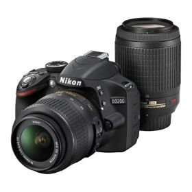 【中古】【1年保証】【美品】Nikon D3200 18-55mm / 55-200mm ブラック ダブルズームキット