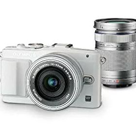 【中古】OLYMPUS ミラーレス一眼 PEN Lite E-PL6 EZダブルズームキット ホワイト E-PL6 EZ DZKIT WHT 9jupf8b