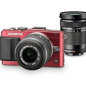 【中古】OLYMPUS ミラーレス一眼 PEN Lite E-PL6 ダブルズームキット レッド E-PL6 DZKIT RED