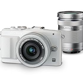 【中古】【39shop】OLYMPUS★ミラーレス一眼 PEN Lite E-PL6 EZダブルズームキット ホワイト E-PL6 EZ DZKIT WHT（良い）