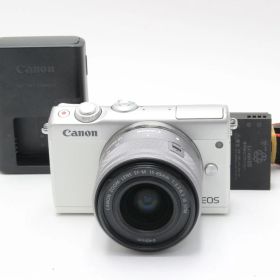 B+ (並品) Canon キヤノン EOS M100 ホワイト EF-M 15-45mm レンズキット 初期不良返品無料 9-85