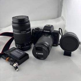 1022【動作確認済み】 Canon EOS Kiss M EF-S IS レンズ ダブルズームキット デジタル一眼レフカメラ キャノン
