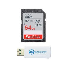 【平行輸入品】SanDisk 64GB SDXC SD Ultra Memory Card Works with Nikon D3500, D7