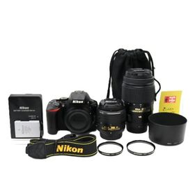 Nikon デジタル一眼レフカメラ D5500 ダブルズームキット ブラック 2416万画素 3.2型液晶 タッチパネルD5500WZBK