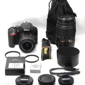 Nikon デジタル一眼レフカメラ D5500 ダブルズームキット ブラック 2416万画素 3.2型液晶 タッチパネルD5500WZBK