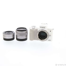 (中古)Canon EOS Kiss M ダブルレンズキット ホワイト(262-ud)