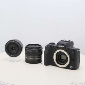 (中古)Canon EOS Kiss M (ブラック) ダブルレンズキット(305-ud)