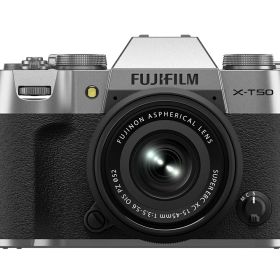 ★新品 FUJIFILM X-T50 XC15-45mmレンズキット 日英2言語設定モデル [シルバー] 送料無料(※沖縄、離島への配送不可)