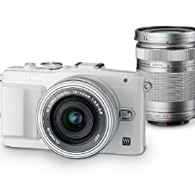 【中古】【39shop】OLYMPUS★ミラーレス一眼 PEN Lite E-PL6 EZダブルズームキット ホワイト E-PL6 EZ DZKIT WHT（良い）
