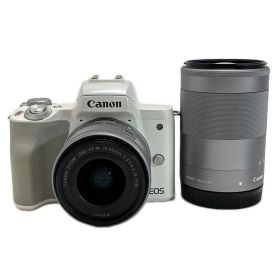 CANON キャノン EOS Kiss M ホワイト Wズームキット ミラーレス一眼