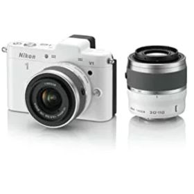 【中古】 Nikon ニコン ミラーレス一眼カメラ Nikon ニコン 1 (ワン) V1 (ブイワン) ダブルズームキット ホワイト N1 V1WZ WH