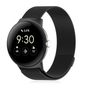 KONXISA バンド Google Pixel Watch 5 / 4 / 3 45mm 対応 バンド 通気 メッシュ ブラック