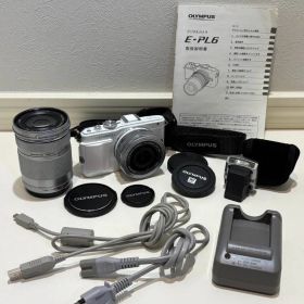 OLYMPUS PEN Lite E-PL6 ホワイト ズームレンズ ミラーレス一眼カメラ ダブルズームキット 動作確認ok!