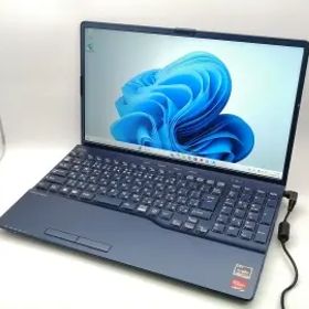 【中古】Fujitsu LIFEBOOK AH AH50/G2 FMVA50G2L メタリックブルー【R7-5700U 8G 512G(SSD) DVDマルチ WiFi 15.6LCD】【千葉】保証期間１