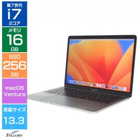 【Cランク 訳あり】中古 ノートパソコン Apple MacBook Pro 13インチ Mid-2017 A1708 スペースグレイ macOS Ventura Core i7 2.5GHz メモリ16GB SSD 256GB Thunderbolt3 日本語 JIS配列