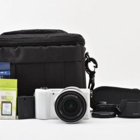 ★美品★SONY α5000 WIFI機能 ホワイト レンズキット SDカード