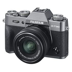【中古】富士フイルム(FUJIFILM) ミラーレス一眼カメラ X-T30XCレンズキット チャコールシルバー X-T30LK-1545-CS