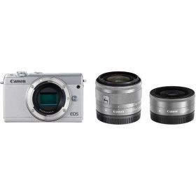 【中古】 キヤノン Canon ミラーレス一眼カメラ EOS M100 ダブルレンズキット ホワイト EOSM100WH-WLK 当店保証30日間 人気 ミラーレス一眼 ミラーレス デジタルカメラ 中古