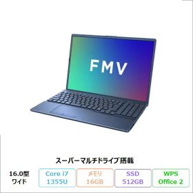 富士通 FMV A75-K3 ノートパソコン FMVA75K3LY Windows11 Office付き Core i7-1355U メモリ16GB SSD512GB 16.0インチ DVD対応 再生品Aランク
