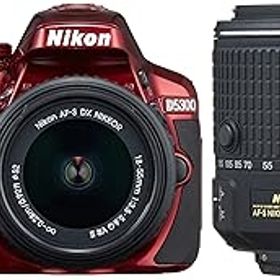 【中古】【39shop】Nikon★デジタル一眼レフカメラ D5300 ダブルズームキット レッド 2400万画素 3.2型液晶 D5300WZRD(非常に良い)