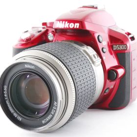 【中古】 ニコン Nikon デジタル一眼レフカメラ D5300 レッド レッド レンズセット 美品 自分撮り スマホへ転送 ストラップ付き 当店保証30日間 人気 一眼レフ デジタル一眼 中古 カメラ