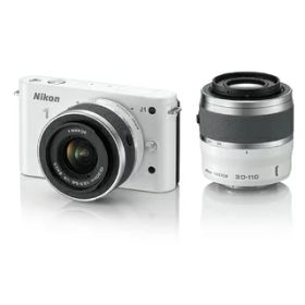 【中古】 Nikon ミラーレス一眼カメラ Nikon 1 (ニコンワン) J1 (ジェイワン) ダブルズームキット ホワイトN1 J1WZ WH